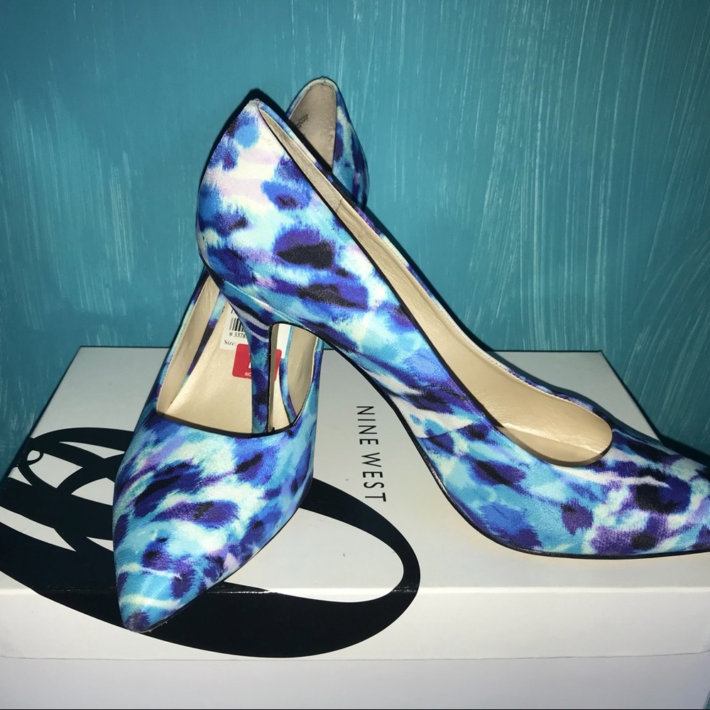 Nine West animal print blues pumps 3.5”